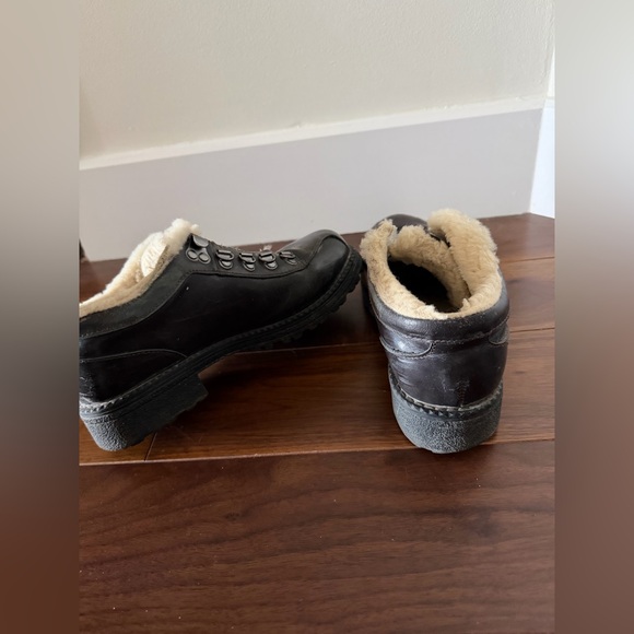 J.Crew Nordic Sherpa Lined Leather Boots Dark Brown Size 7 Hiking Style - Picture 5 of 9